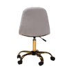 Baxton Studio Kabira Contemporary Glam and Luxe Grey Velvet Fabric and Gold Metal Swivel Office chair