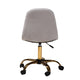 Baxton Studio Kabira Contemporary Glam and Luxe Grey Velvet Fabric and Gold Metal Swivel Office chair