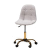 Baxton Studio Kabira Contemporary Glam and Luxe Grey Velvet Fabric and Gold Metal Swivel Office chair