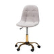 Baxton Studio Kabira Contemporary Glam and Luxe Grey Velvet Fabric and Gold Metal Swivel Office chair