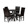 Baxton Studio Nada Modern and Contemporary Dark Brown Faux Leather Upholstered and Dark Brown Finished Wood 5-Piece Dining Set