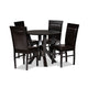 Baxton Studio Nada Modern and Contemporary Dark Brown Faux Leather Upholstered and Dark Brown Finished Wood 5-Piece Dining Set