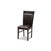 Baxton Studio Nada Modern and Contemporary Dark Brown Faux Leather Upholstered and Dark Brown Finished Wood 5-Piece Dining Set