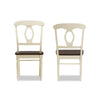 Baxton Studio Napoleon French Country Cottage Buttermilk and ’Cherry’ Brown Finishing Wood Dining Chair WHI-Napoleon-Cherry-Buttermilk-DC