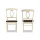 Baxton Studio Napoleon French Country Cottage Buttermilk and ’Cherry’ Brown Finishing Wood Dining Chair WHI-Napoleon-Cherry-Buttermilk-DC