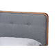Baxton Studio Natalia Mid-Century Modern Dark Grey Fabric Upholstered and Ash Walnut Finished Wood Full Size Platform Bed