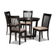 Baxton Studio Nellie Modern and Contemporary Sand Fabric Upholstered and Dark Brown Finished Wood 5-Piece Dining Set