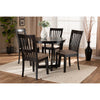 Baxton Studio Nellie Modern and Contemporary Sand Fabric Upholstered and Dark Brown Finished Wood 5-Piece Dining Set