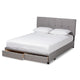 Baxton Studio Netti Light Grey Fabric Upholstered 2-Drawer Queen Size Platform Storage Bed