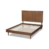Baxton Studio Nicola Mid-Century Modern Transitional Ash Walnut Finished Wood Queen Size Platform Bed