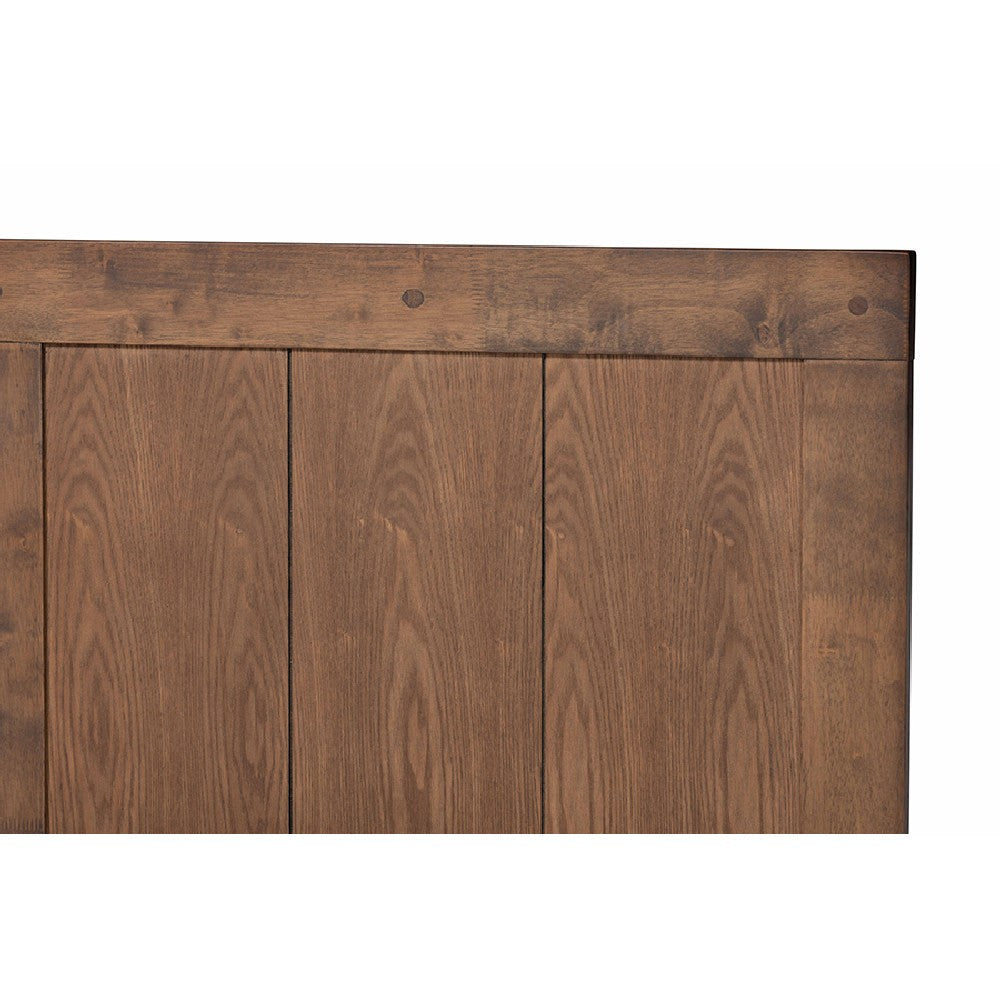 Baxton Studio Nicola Mid-Century Modern Transitional Ash Walnut Finished Wood Queen Size Platform Bed