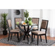 Baxton Studio Noe Modern Sand Fabric and Dark Brown Finished Wood 5-Piece Dining Set WHI-Noe-Sand-Dark-Brown-5PC-Dining-Set