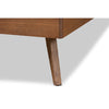 Baxton Studio Noela Mid-Century Modern Walnut Brown Finished Wood Twin Size Platform Bed WHI-Noela-Ash-Walnut-Twin