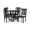 Baxton Studio Noelia Modern and Contemporary Transitional Dark Brown Finished Wood 5-Piece Dining Set