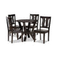 Baxton Studio Noelia Modern and Contemporary Transitional Dark Brown Finished Wood 5-Piece Dining Set