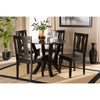 Baxton Studio Noelia Modern and Contemporary Transitional Dark Brown Finished Wood 5-Piece Dining Set