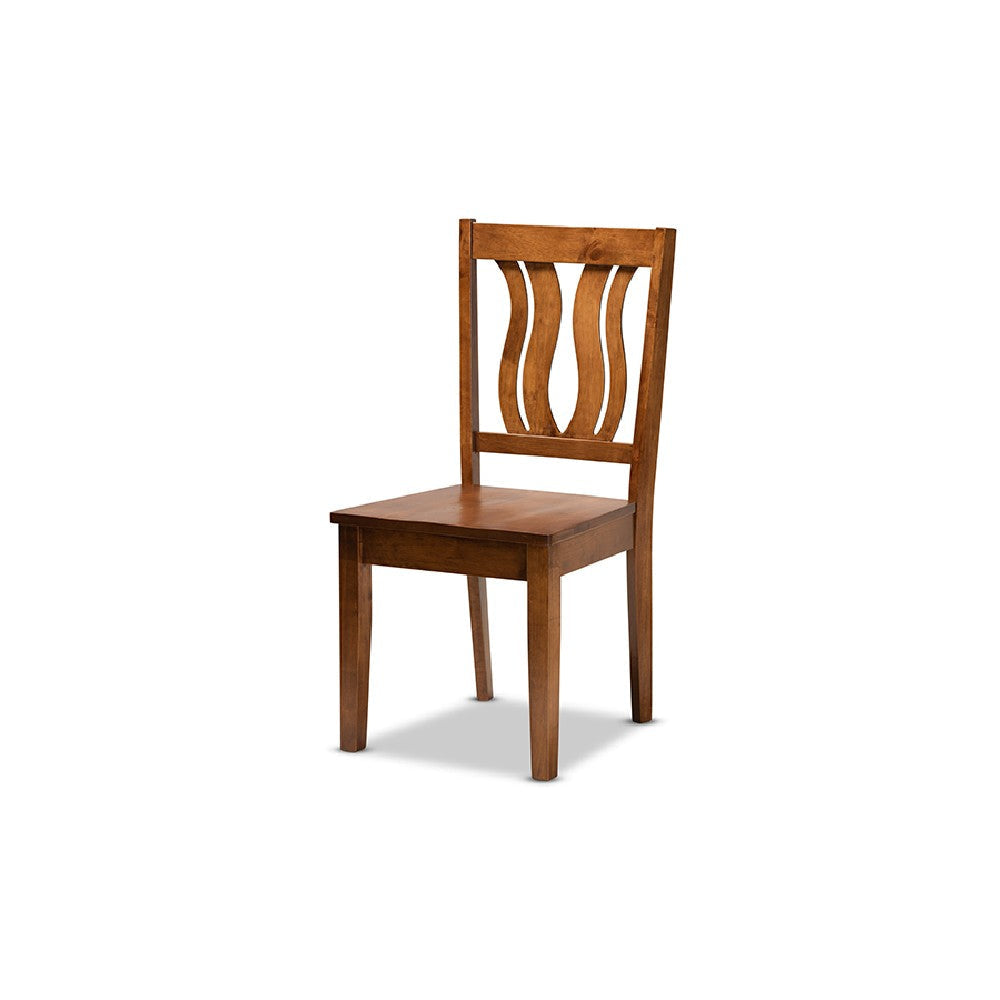 Baxton Studio Noelia Modern and Contemporary Transitional Walnut Brown Finished Wood 5-Piece Dining Set