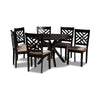 Baxton Studio Norah Modern and Contemporary Sand Fabric Upholstered and Dark Brown Finished Wood 7-Piece Dining Set