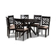 Baxton Studio Norah Modern and Contemporary Sand Fabric Upholstered and Dark Brown Finished Wood 7-Piece Dining Set