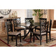 Baxton Studio Norah Modern and Contemporary Sand Fabric Upholstered and Dark Brown Finished Wood 7-Piece Dining Set