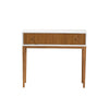 bali & pari Odile Mid-Century Modern Two-Tone Natural Brown and White Bayur Wood 1-Drawer Console Table WHI-OND6-Console