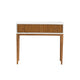 bali & pari Odile Mid-Century Modern Two-Tone Natural Brown and White Bayur Wood 1-Drawer Console Table WHI-OND6-Console