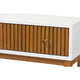 bali & pari Odile Mid-Century Modern Two-Tone Natural Brown and White Bayur Wood 1-Drawer Console Table WHI-OND6-Console