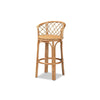 bali & pari Orchard Modern Bohemian Natural Brown Rattan Bar Stool WHI-Orchard-Rattan-BS