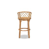 bali & pari Orchard Modern Bohemian Natural Brown Rattan Bar Stool WHI-Orchard-Rattan-BS