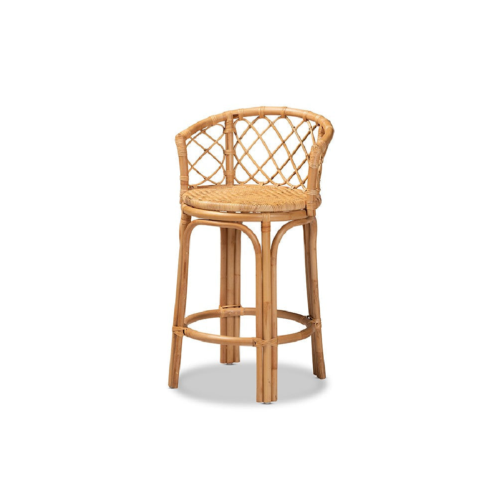 bali & pari Orchard Modern Bohemian Natural Brown Rattan Counter Stool WHI-Orchard-Rattan-CS