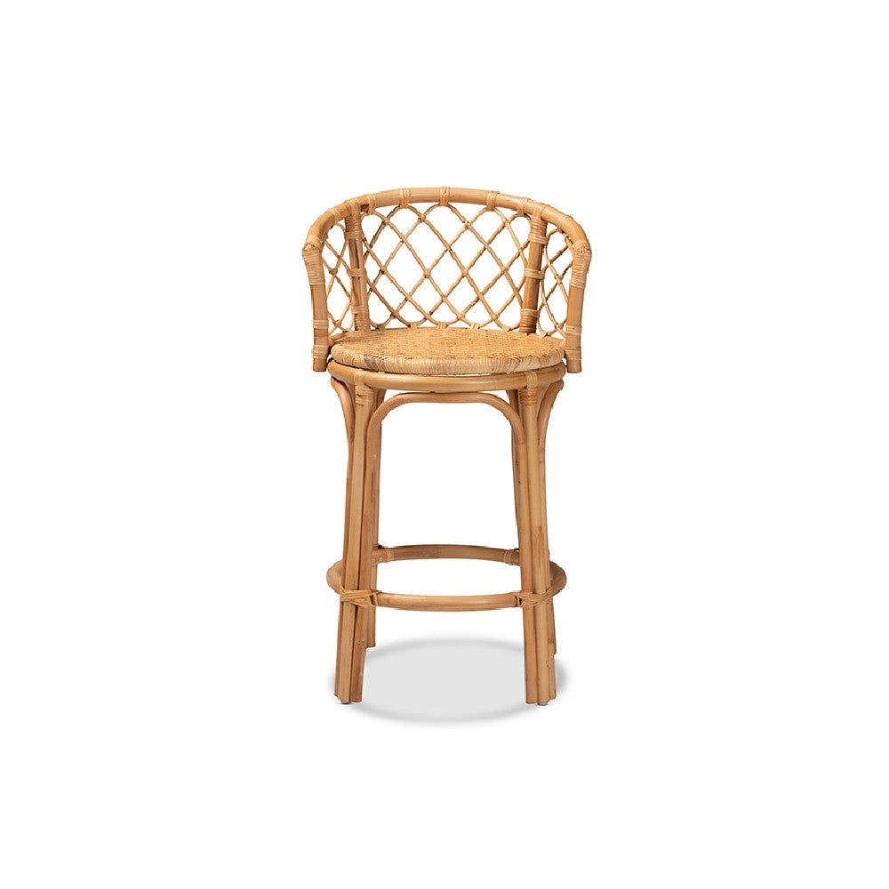 bali & pari Orchard Modern Bohemian Natural Brown Rattan Counter Stool WHI-Orchard-Rattan-CS