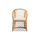 bali & pari Orchard Modern Bohemian White Fabric Upholstered and Natural Brown Rattan Dining Chair WHI-Orchard-Rattan-DC