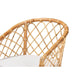 bali & pari Orchard Modern Bohemian White Fabric Upholstered and Natural Brown Rattan Dining Chair WHI-Orchard-Rattan-DC