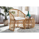 bali & pari Orchard Modern Bohemian White Fabric Upholstered and Natural Brown Rattan Dining Chair WHI-Orchard-Rattan-DC