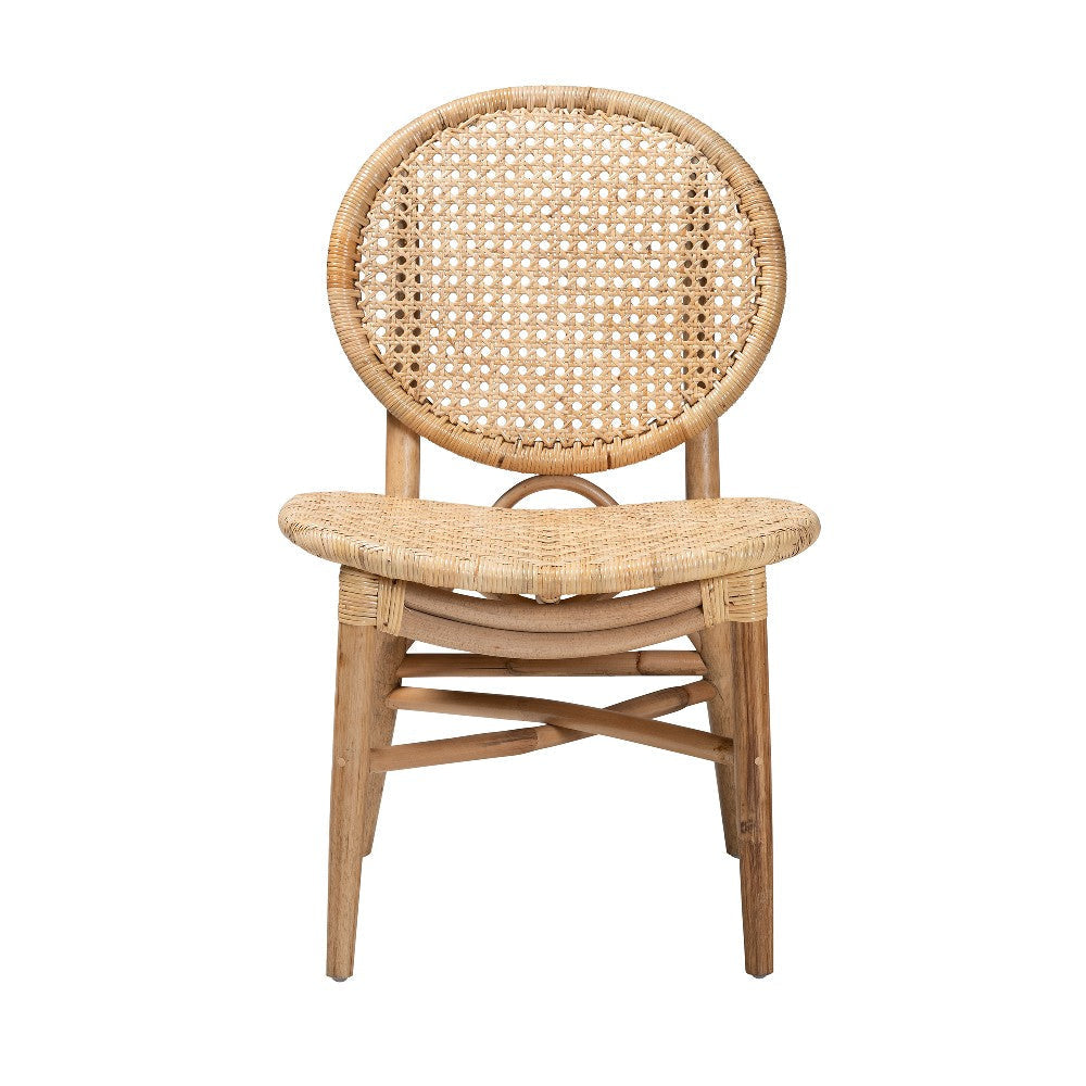 bali & pari Osaka Modern Bohemian Natural Brown Rattan Dining Chair WHI-Osaka-Natural-DC