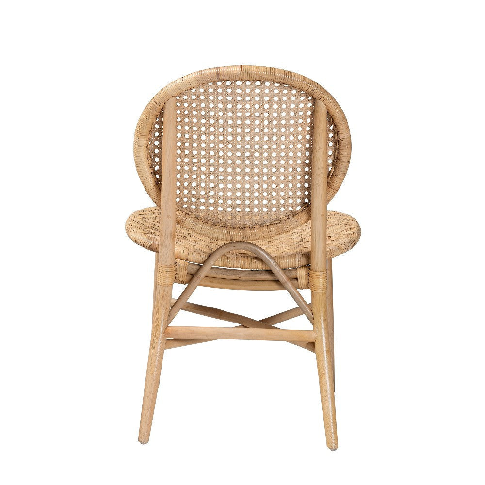 bali & pari Osaka Modern Bohemian Natural Brown Rattan Dining Chair WHI-Osaka-Natural-DC