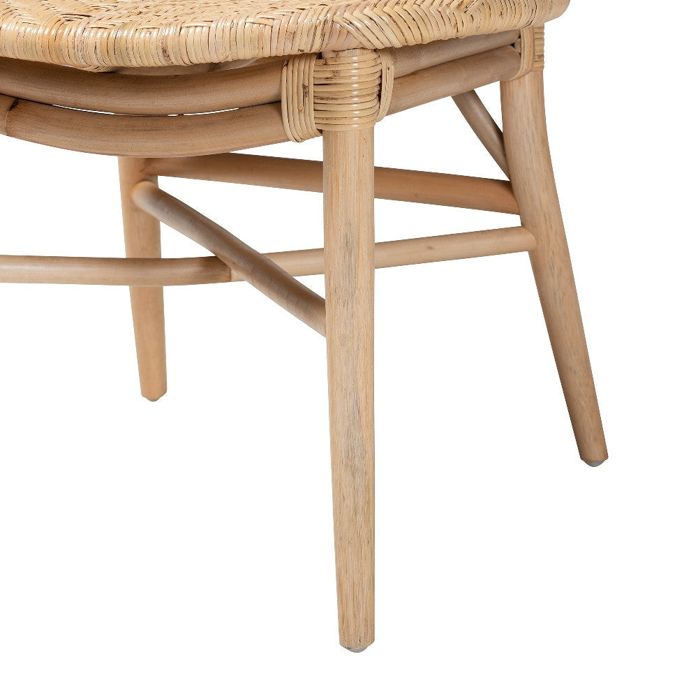 bali & pari Osaka Modern Bohemian Natural Brown Rattan Dining Chair WHI-Osaka-Natural-DC