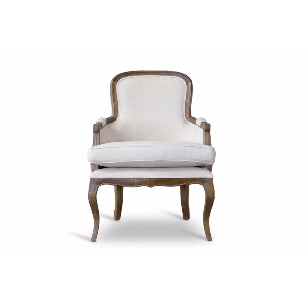 Baxton Studio Napoleon Traditional French Accent Chair-Ash WHI-PLN22Mi-ASH2