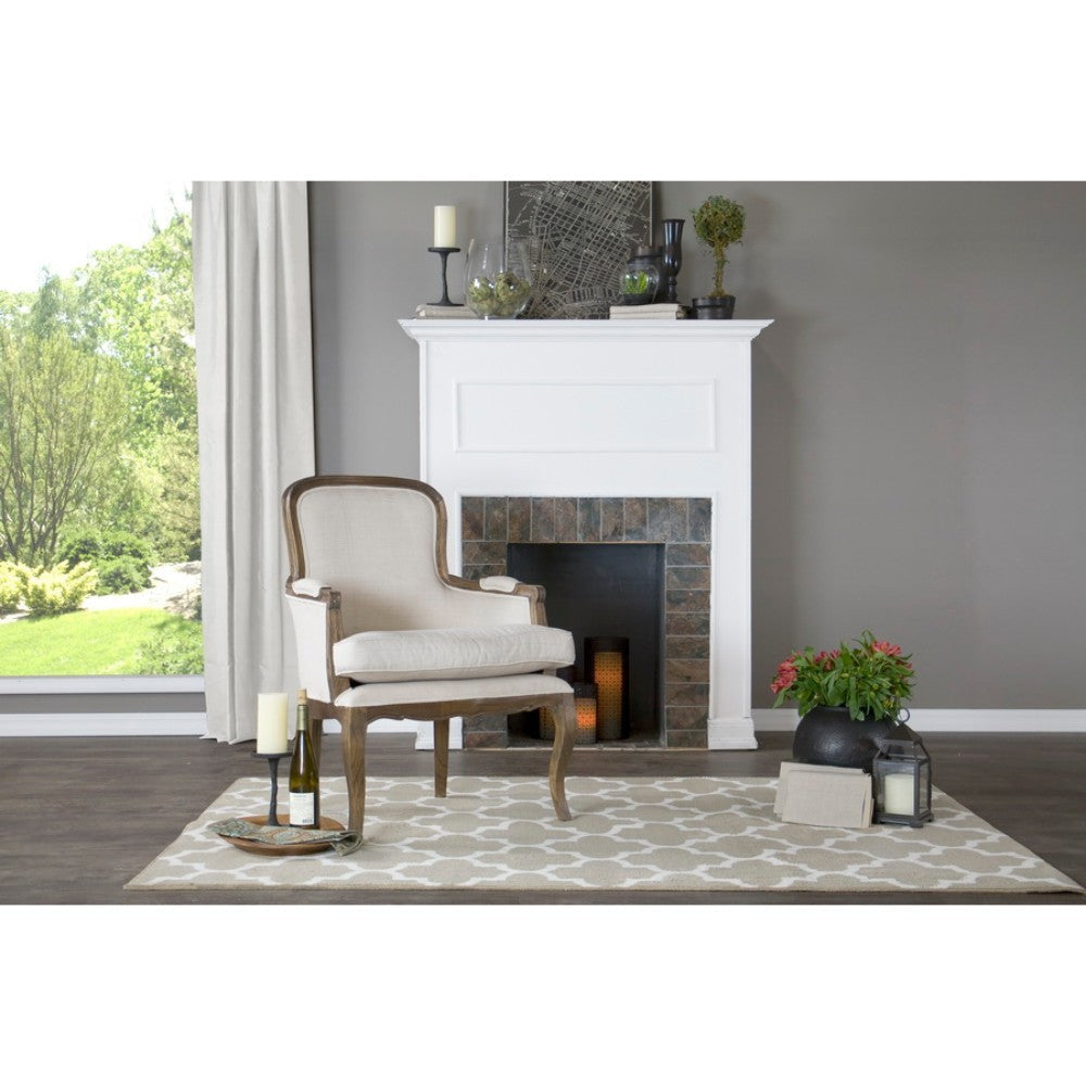Baxton Studio Napoleon Traditional French Accent Chair-Ash