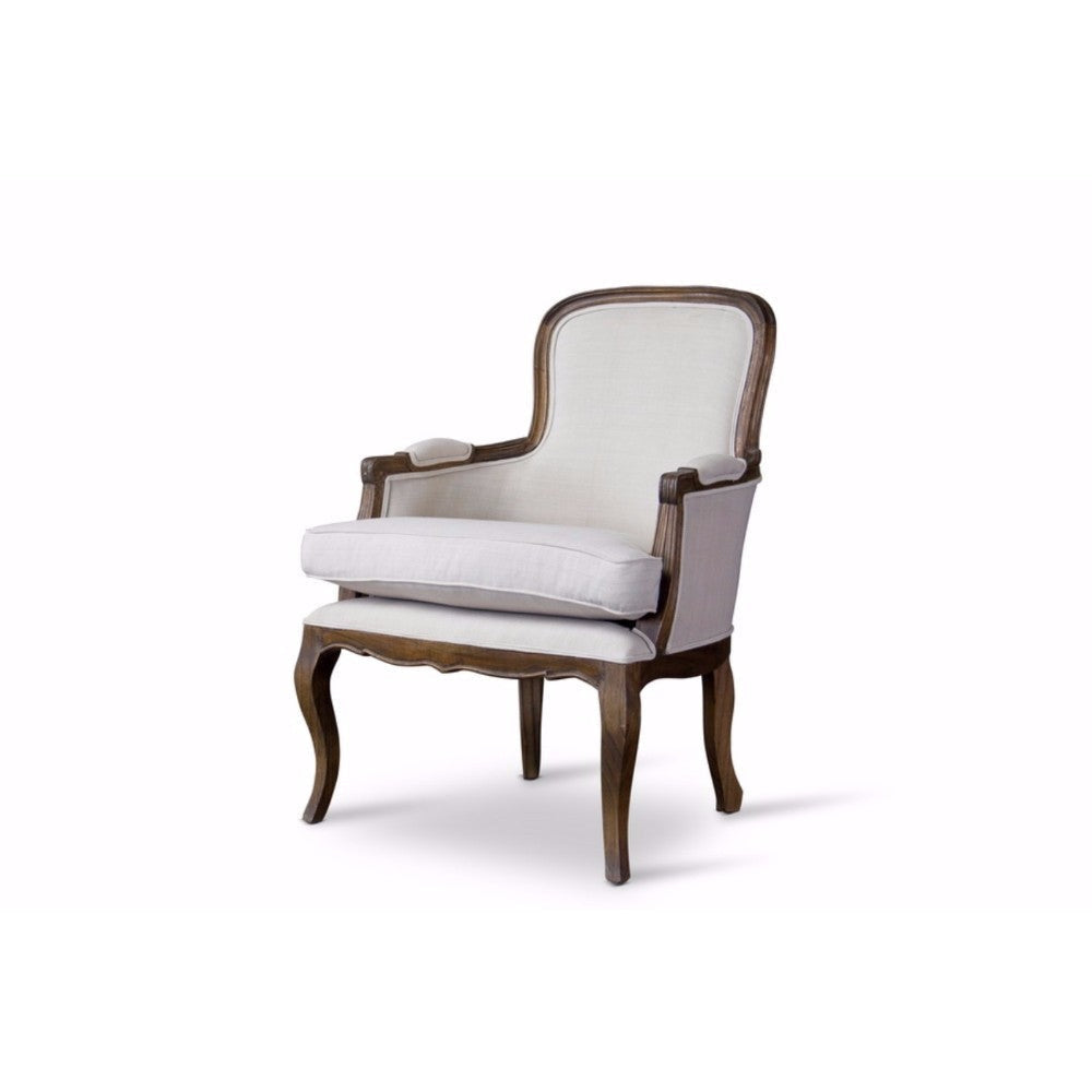 Baxton Studio Napoleon Traditional French Accent Chair-Ash WHI-PLN22Mi-ASH2