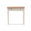 Baxton Studio Marquetterie French Provincial Style Weathered Oak and White Wash Distressed Finish Wood Two-Tone Console Table