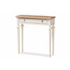 Baxton Studio Marquetterie French Provincial Style Weathered Oak and White Wash Distressed Finish Wood Two-Tone Console Table