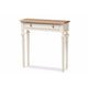 Baxton Studio Marquetterie French Provincial Style Weathered Oak and White Wash Distressed Finish Wood Two-Tone Console Table