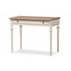 Baxton Studio Marquetterie French Provincial Weathered Oak and Whitewash Writing Desk WHI-PRL5VM(AR)-M-B