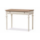Baxton Studio Marquetterie French Provincial Weathered Oak and Whitewash Writing Desk WHI-PRL5VM(AR)-M-B