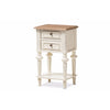 Baxton Studio Marquetterie French Provincial Style Weathered Oak and White Wash Distressed Finish Wood Two-Tone 2-Drawer and 1-Shelf