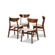 Baxton Studio Parlin Mid-Century Modern Transitional Light Beige Fabric Upholstered and Walnut Brown Finished Wood 4-Piece Dining Chair Set