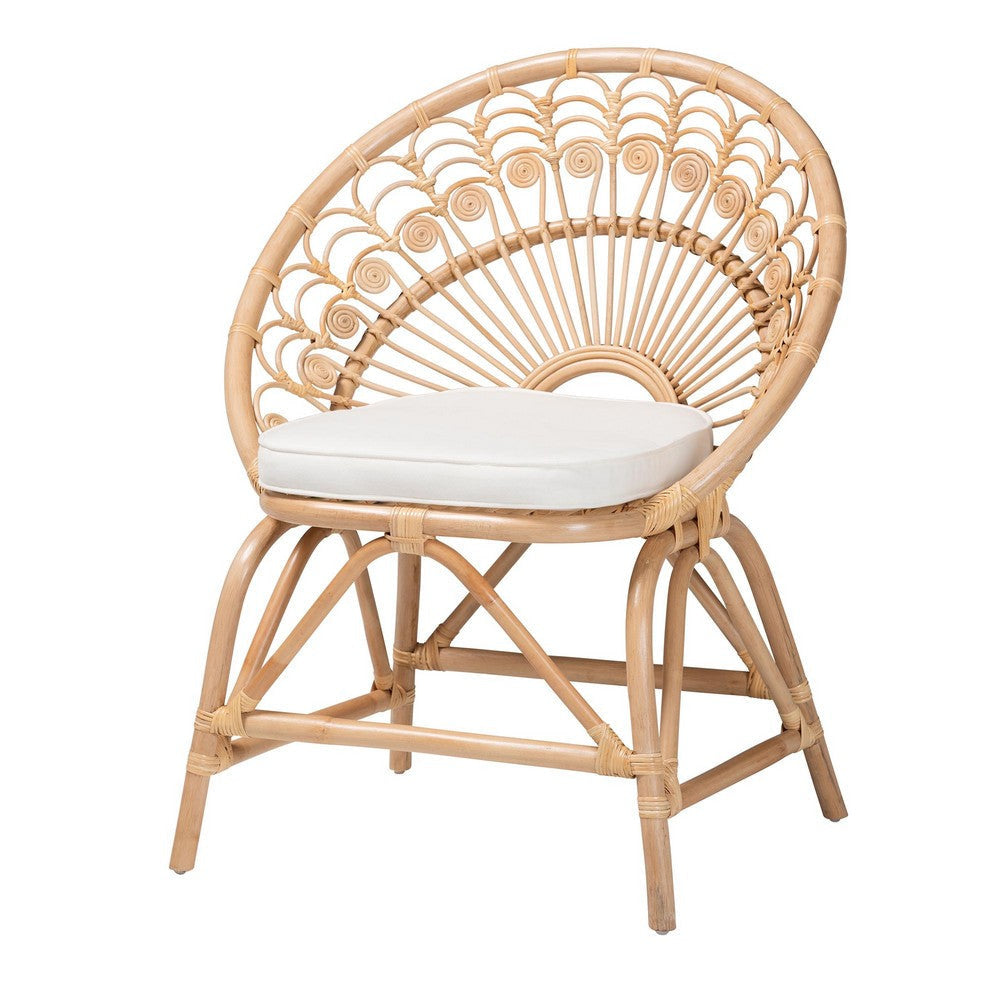 bali & pari Abriella Modern Bohemian Natural Brown Rattan Peacock Accent Chair WHI-Peacock-Natural-AC