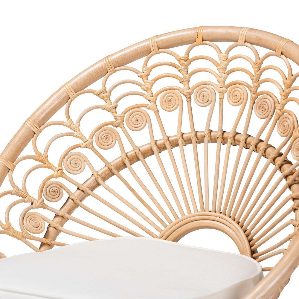 bali & pari Abriella Modern Bohemian Natural Brown Rattan Peacock Accent Chair WHI-Peacock-Natural-AC
