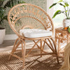 bali & pari Abriella Modern Bohemian Natural Brown Rattan Peacock Accent Chair WHI-Peacock-Natural-AC